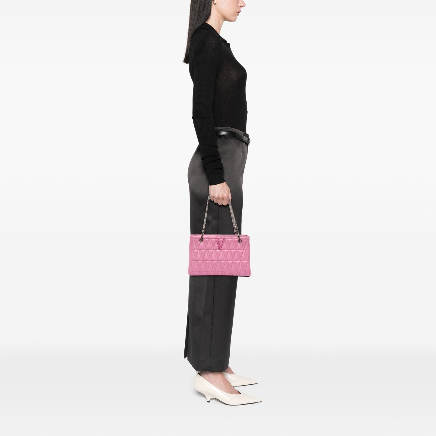 Versace Quilted Leather Virtus Tote