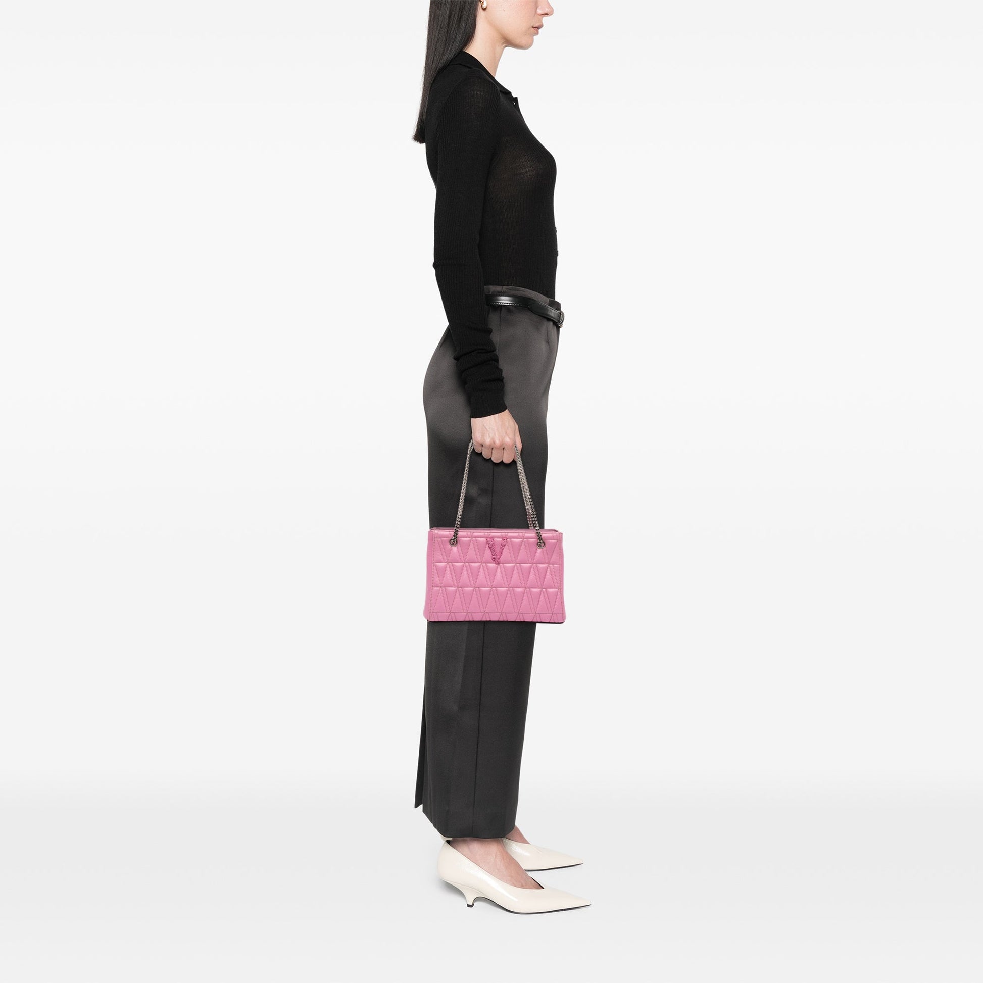 Versace Quilted Leather Virtus Tote