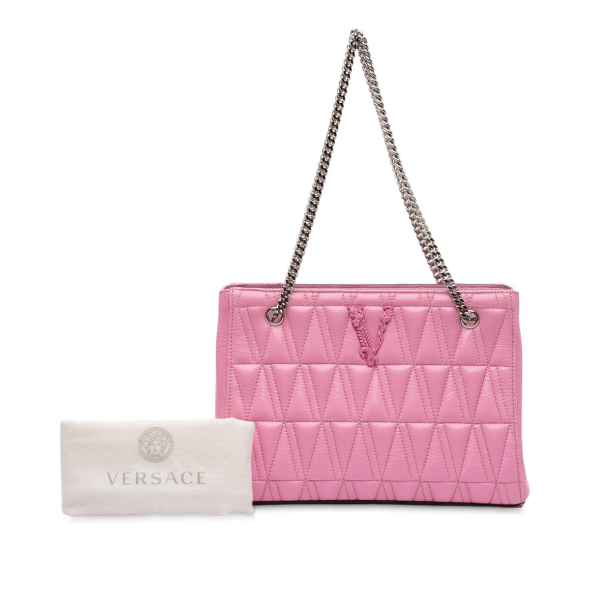 Versace Quilted Leather Virtus Tote
