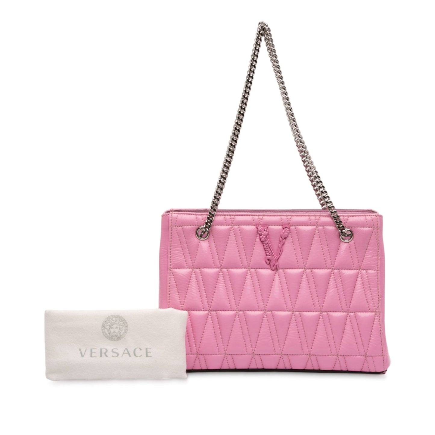 Versace Quilted Leather Virtus Tote