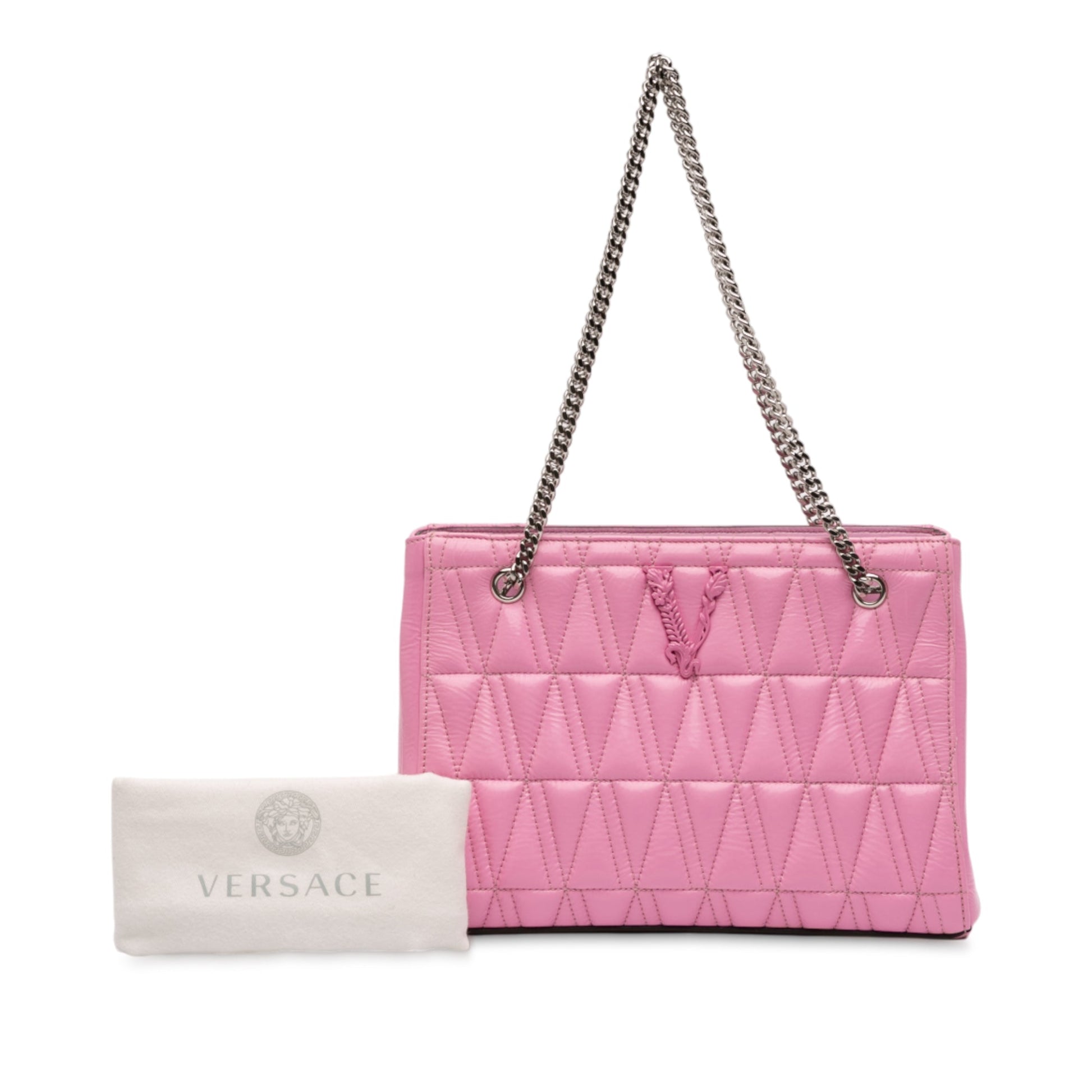 Versace Quilted Leather Virtus Tote