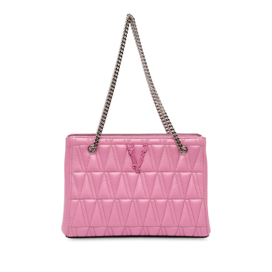 Versace Quilted Leather Virtus Tote