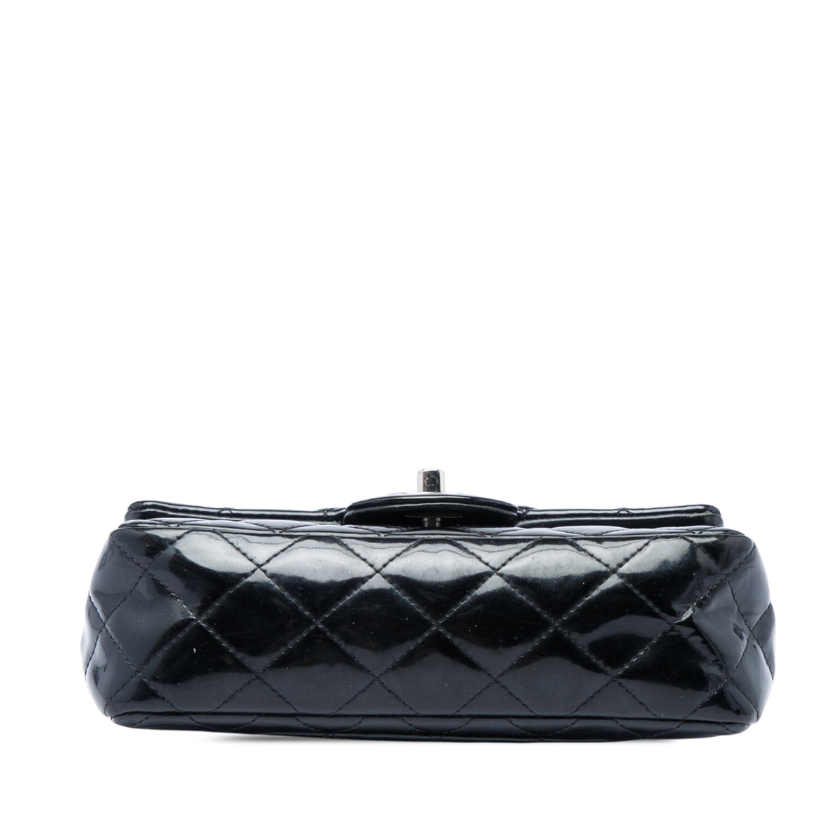 Chanel Mini Rectangular Classic Patent Single Flap — Black