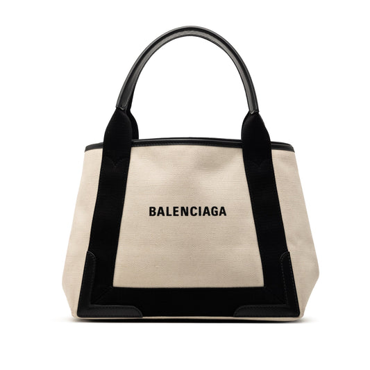 Canvas Navy Cabas Tote S
