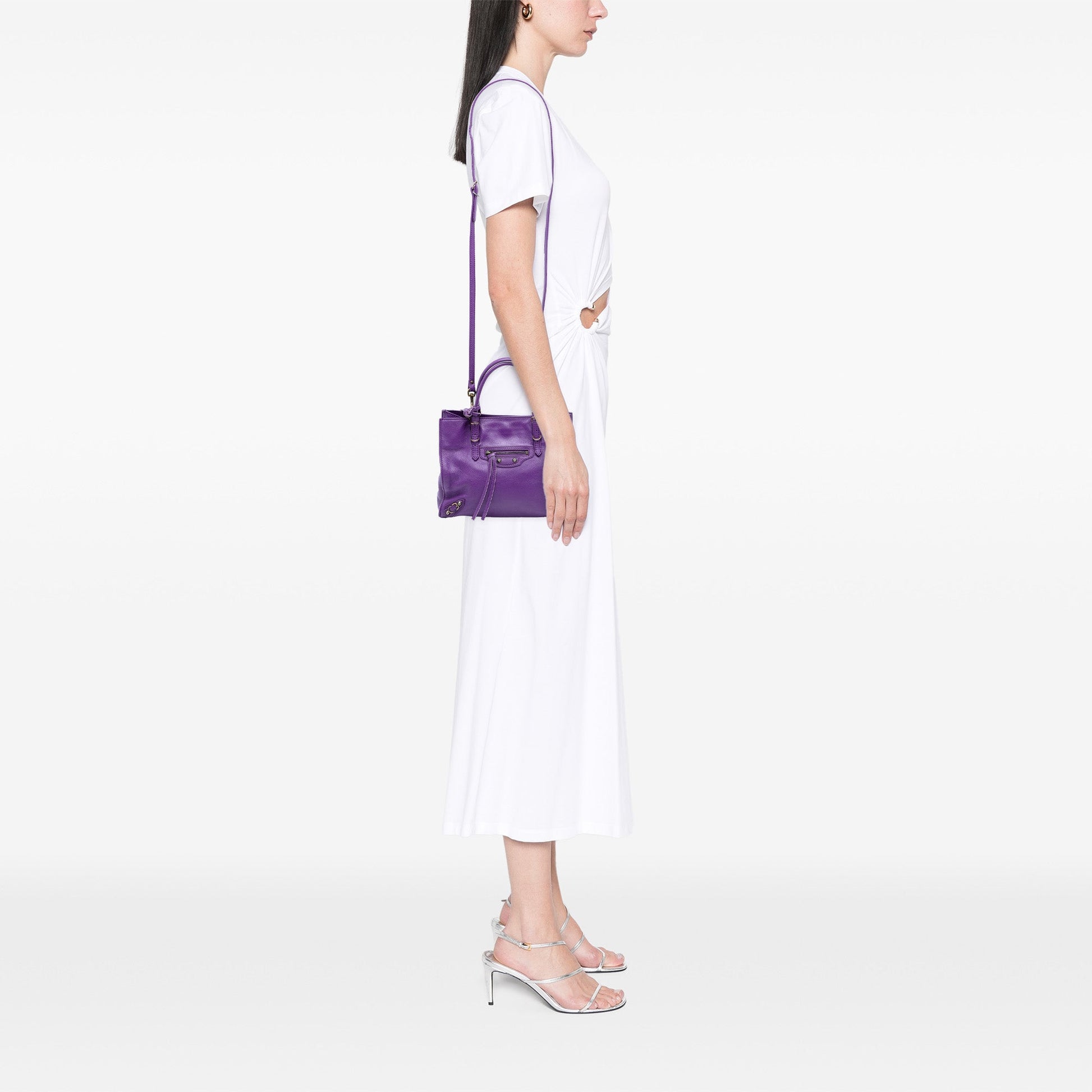 Balenciaga Mini Leather Papier A4 Zip Around Tote