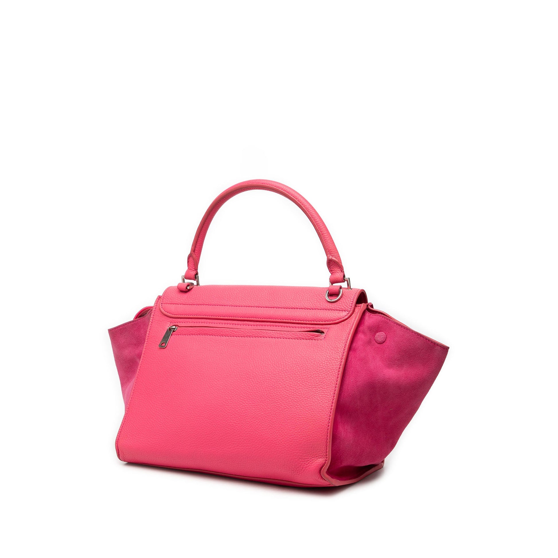 Celine Medium Calfskin and Suede Trapeze Satchel