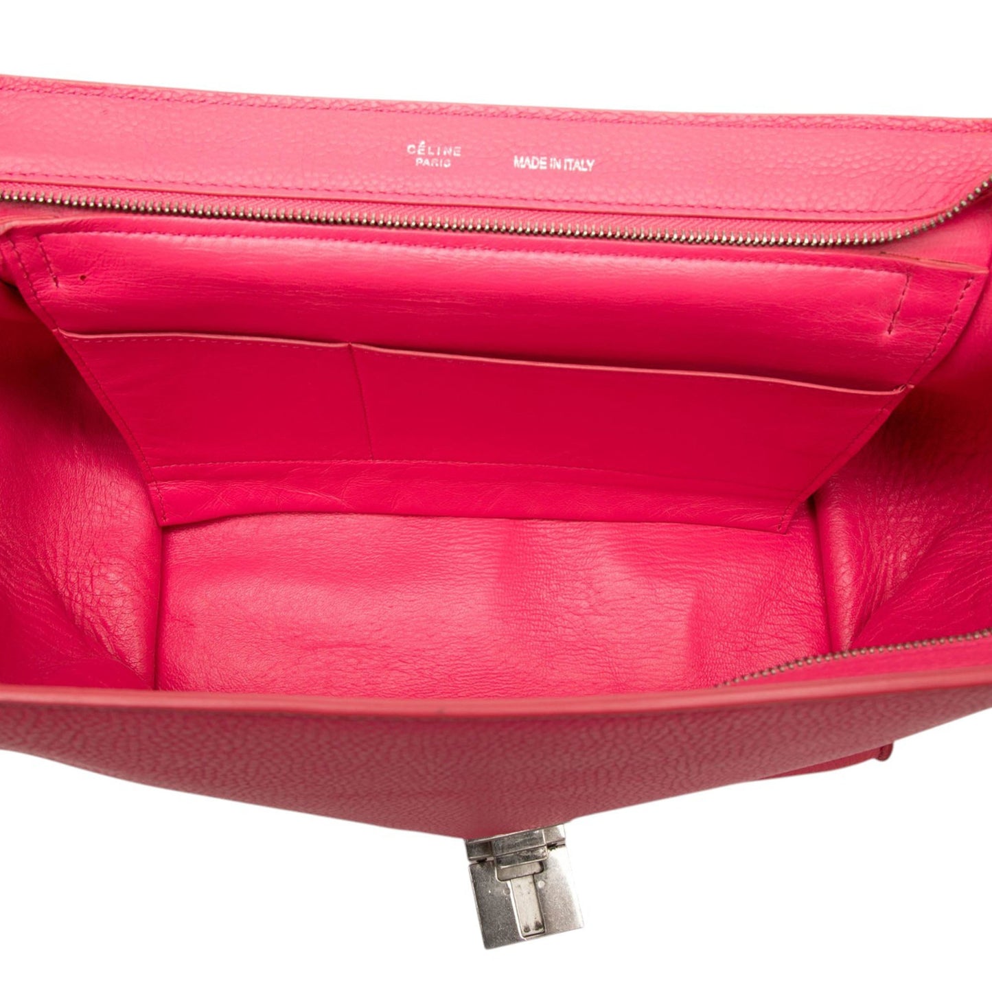 Celine Medium Calfskin and Suede Trapeze Satchel