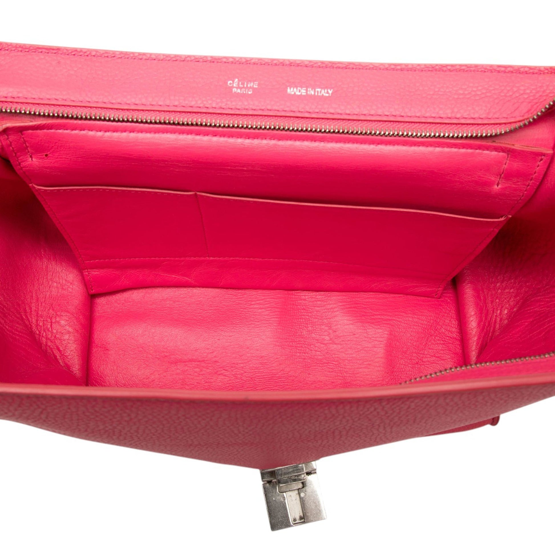 Celine Medium Calfskin and Suede Trapeze Satchel
