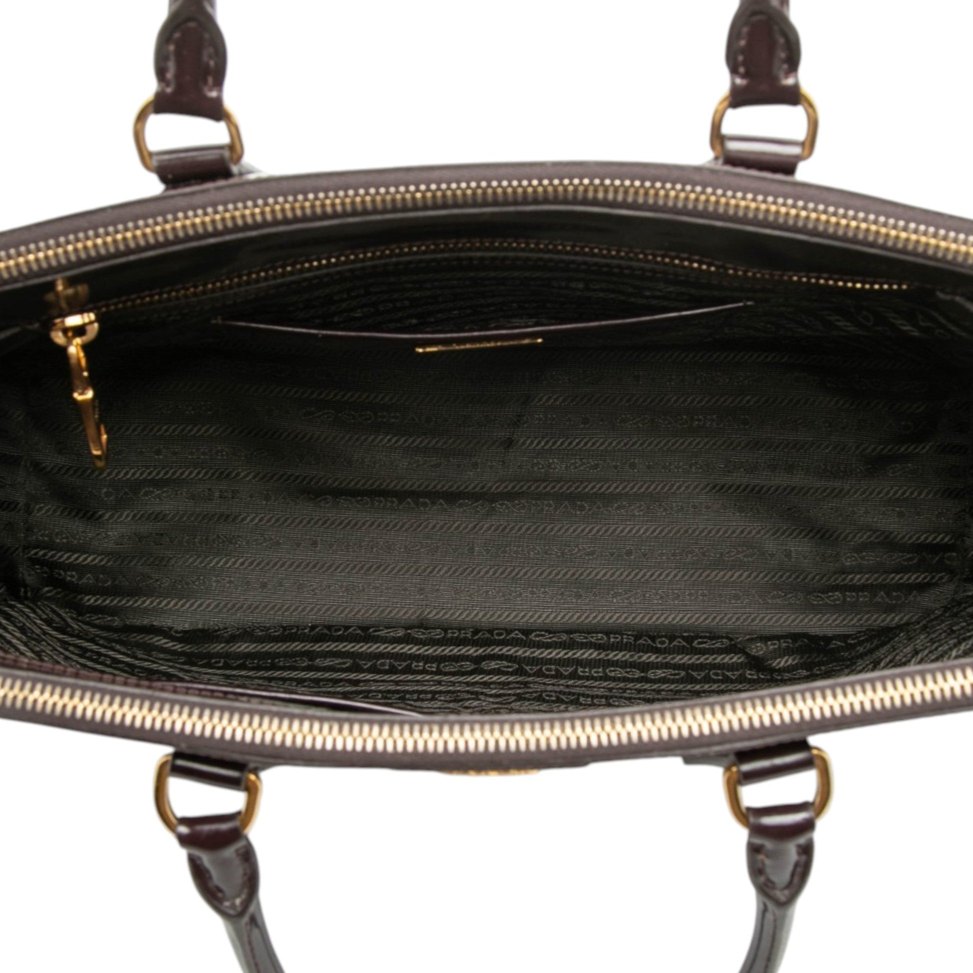 Prada Medium Spazzolato Galleria Double Zip Satchel