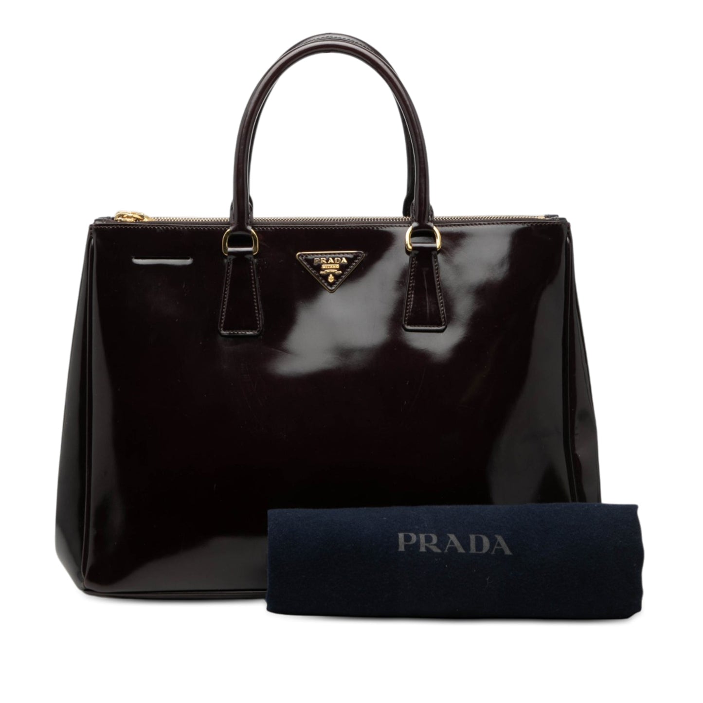 Prada Medium Spazzolato Galleria Double Zip Satchel