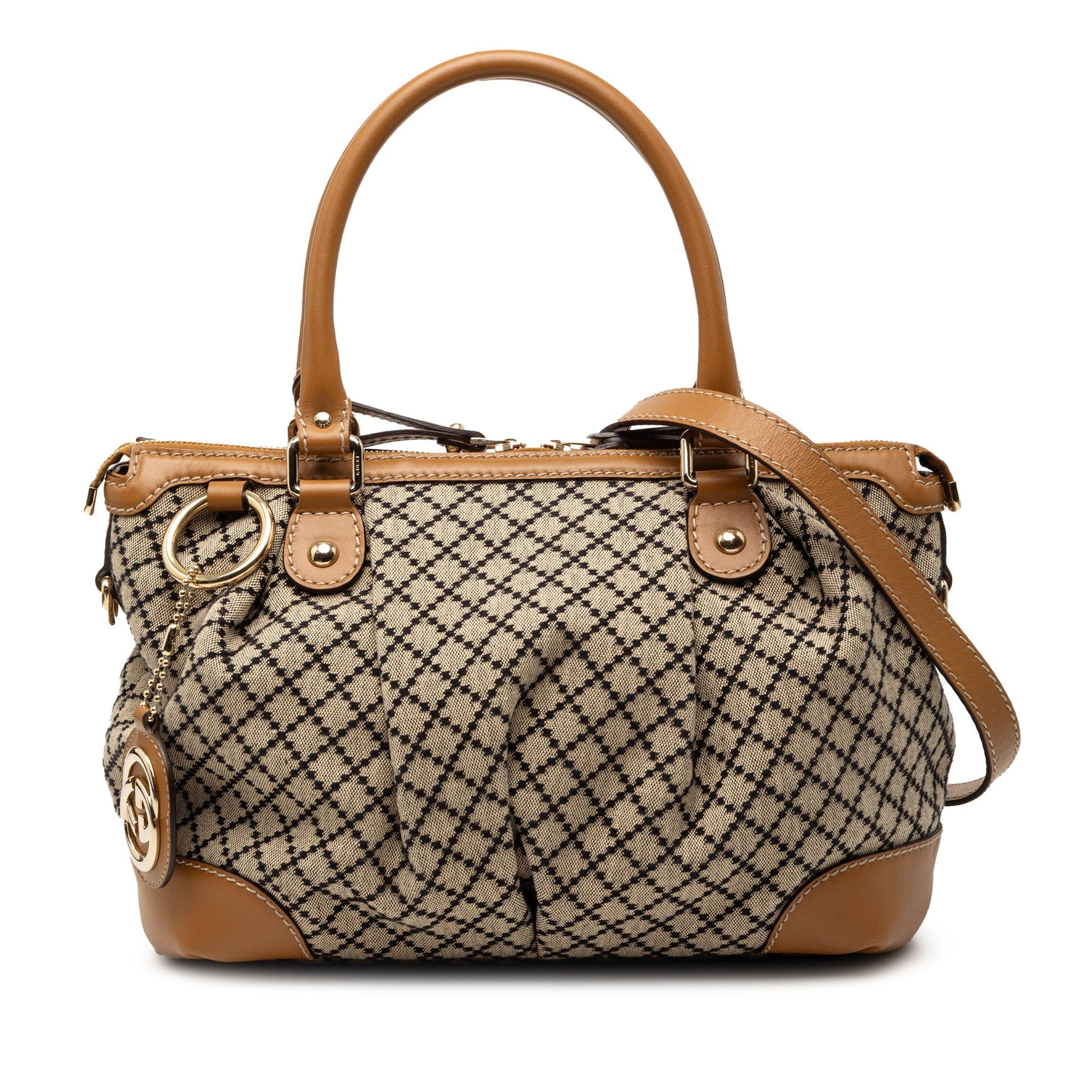 Gucci Diamante Canvas Sukey Satchel