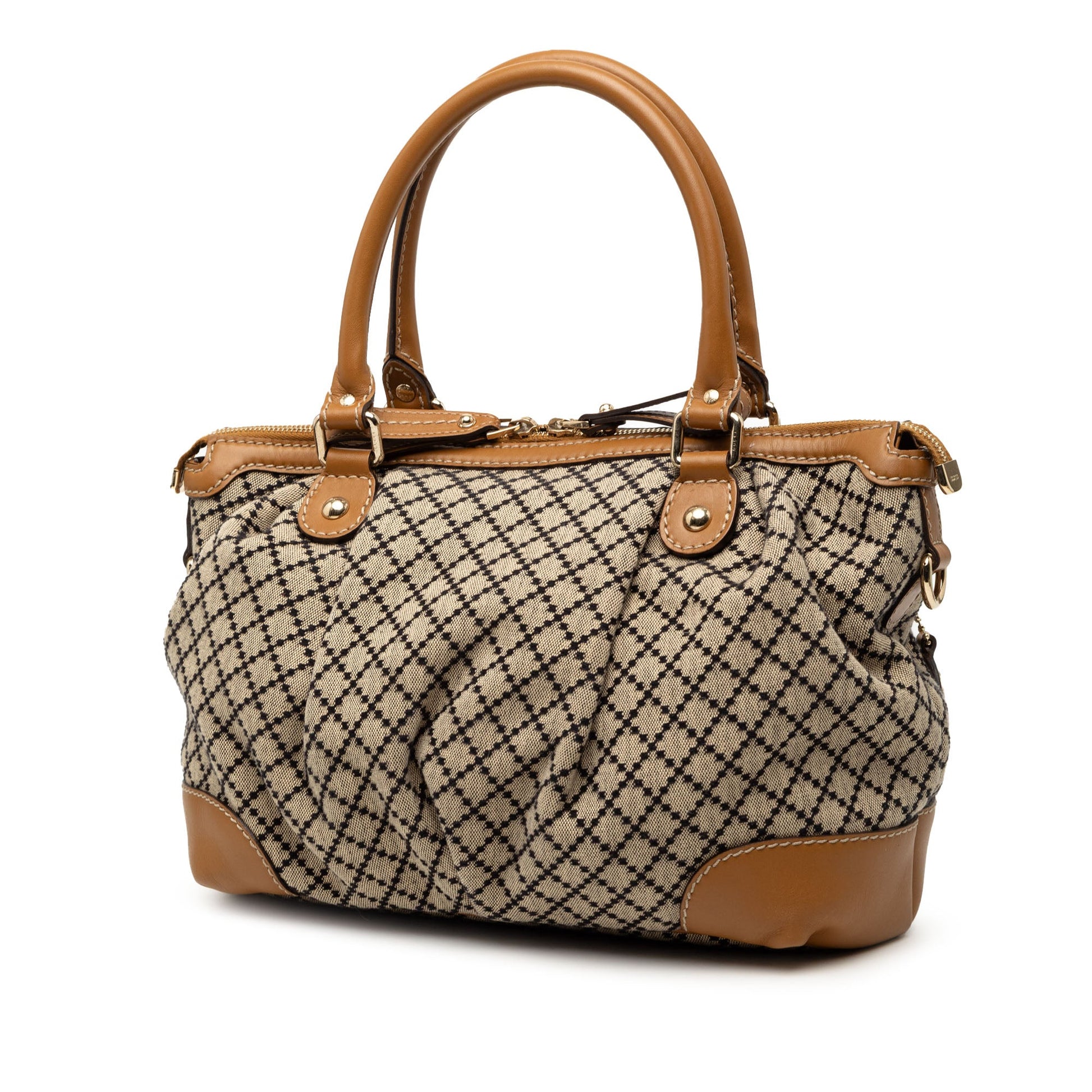 Gucci Diamante Canvas Sukey Satchel