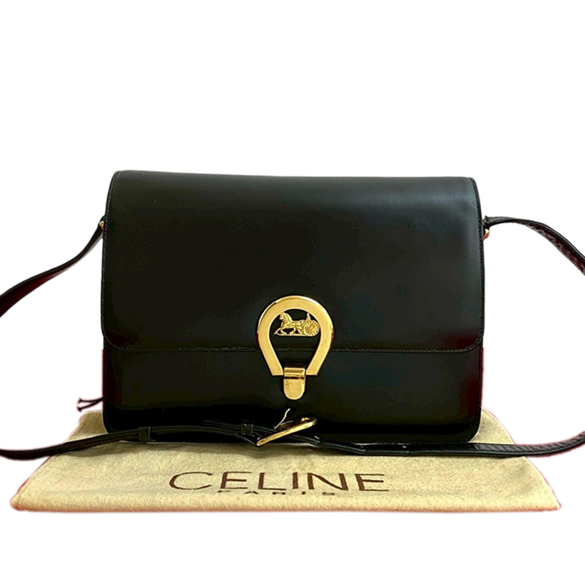 Celine Calfskin Horse Carriage Shoulder Bag