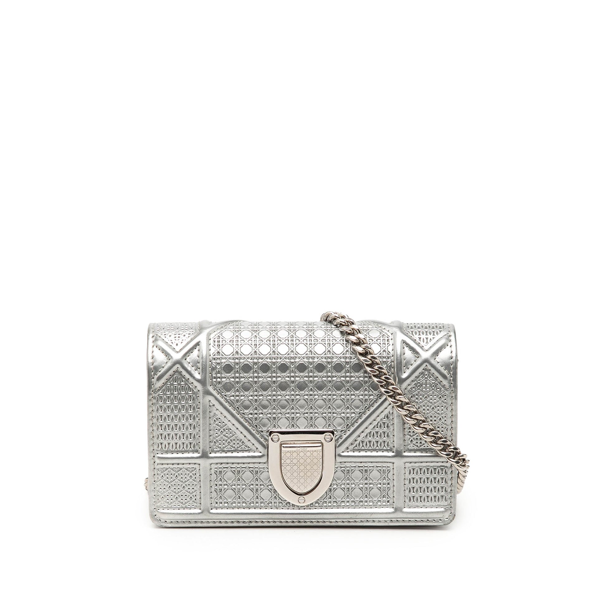 Dior Baby Metallic Patent Microcannage Diorama Flap