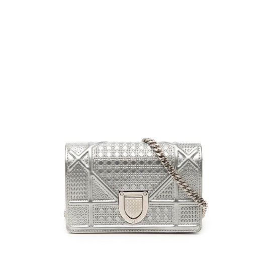 Dior Baby Metallic Patent Microcannage Diorama Flap