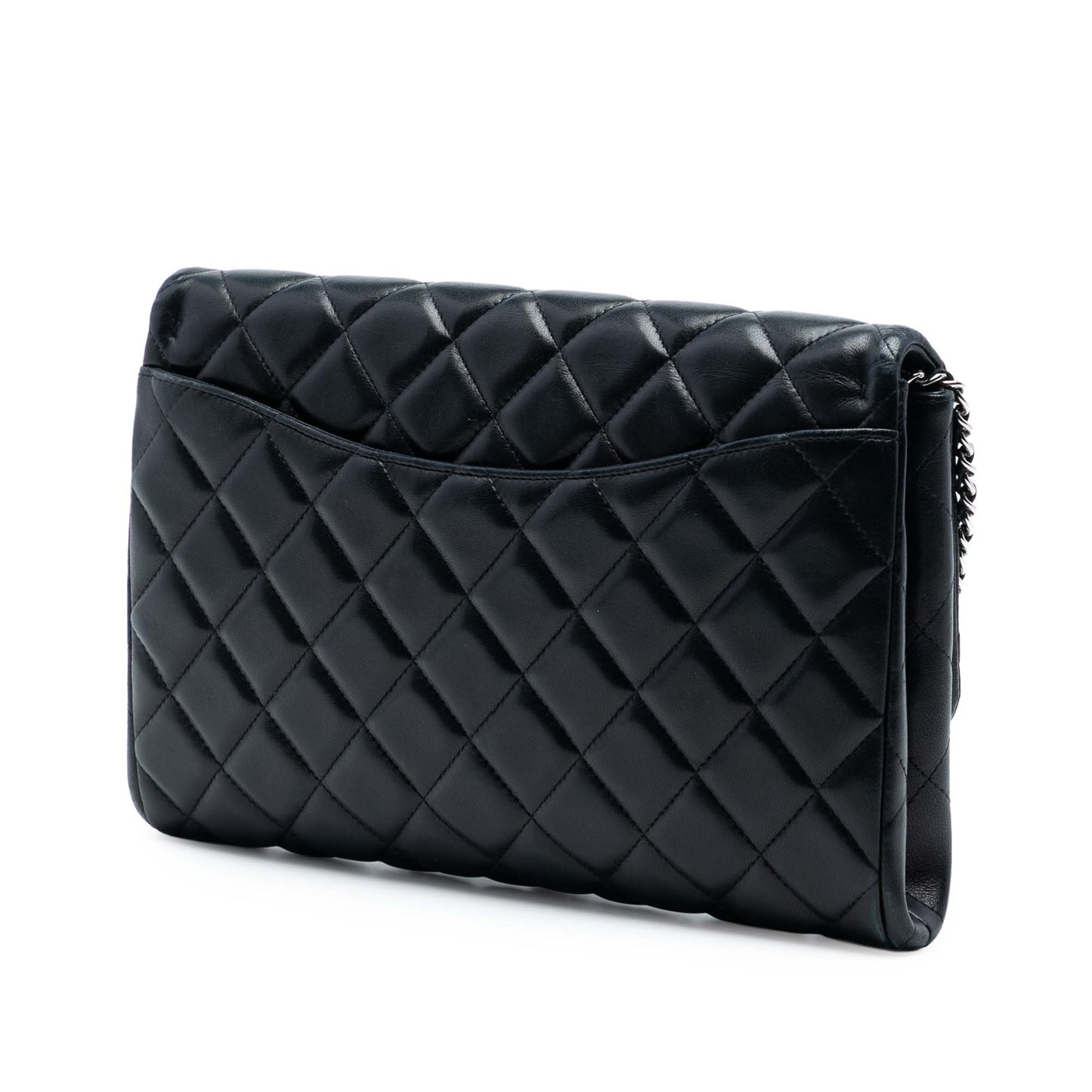 Chanel Quilted Lambskin Flap Clutch with Chain