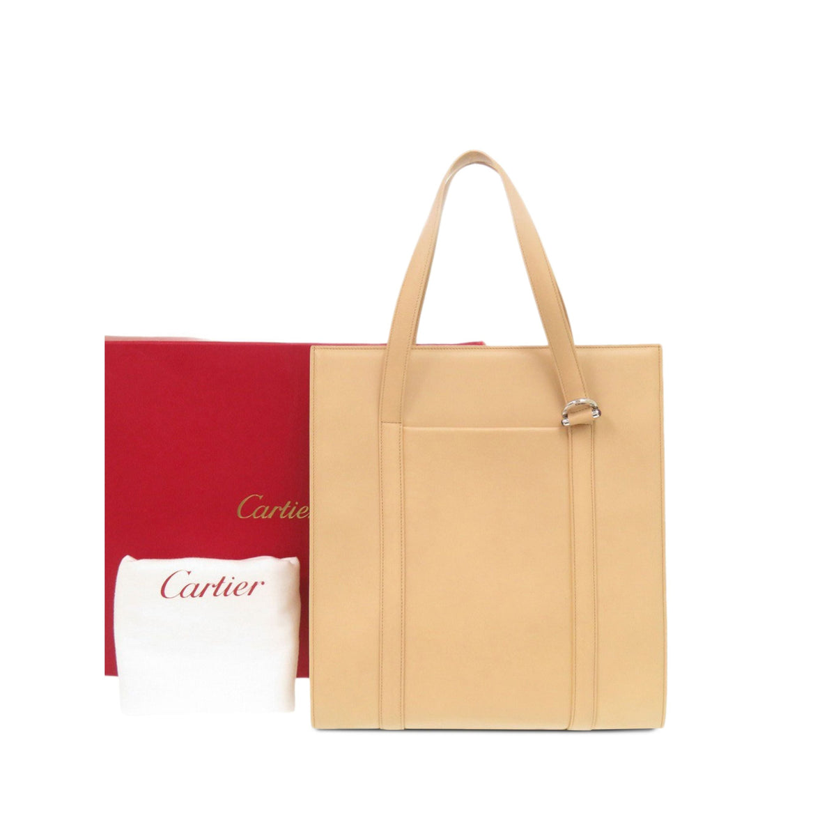 Cartier Leather Cabochon Tote — Beige