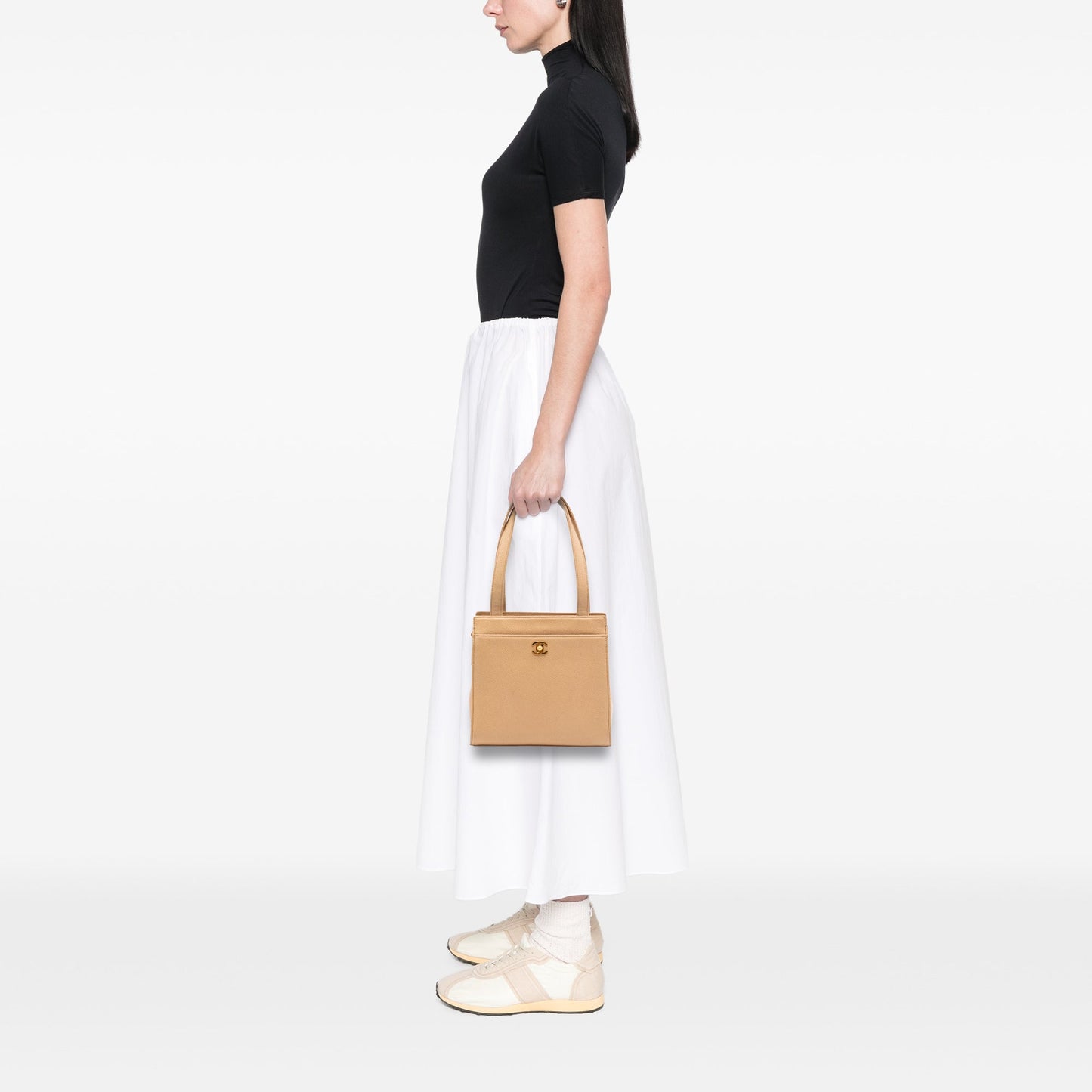 Chanel CC Caviar Turn Lock Tote