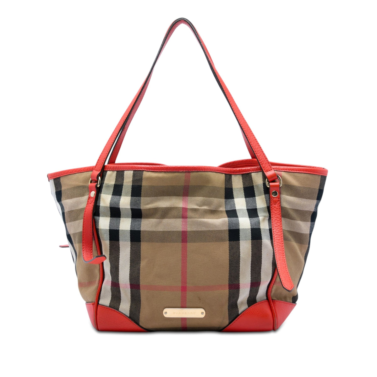 Burberry Small House Check Canvas Bridle Canterbury Tote