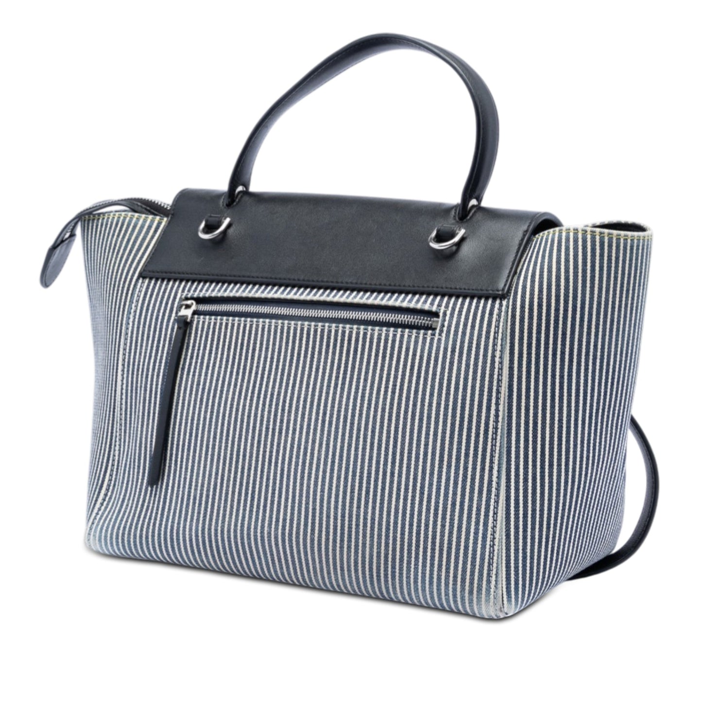 Celine Mini Striped Canvas and Leather Belt Bag