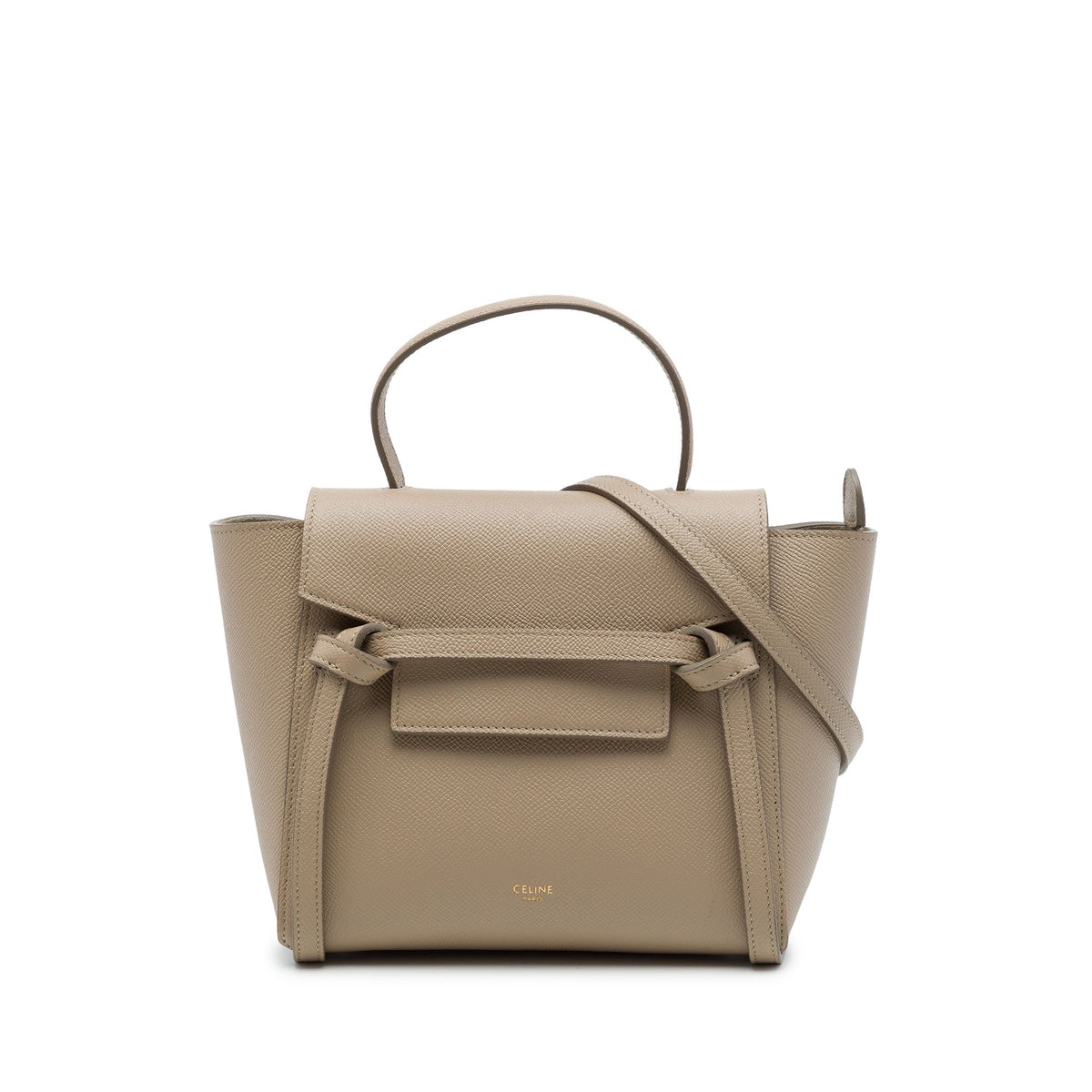Celine Nano Grained Calfskin Belt Bag — Beige