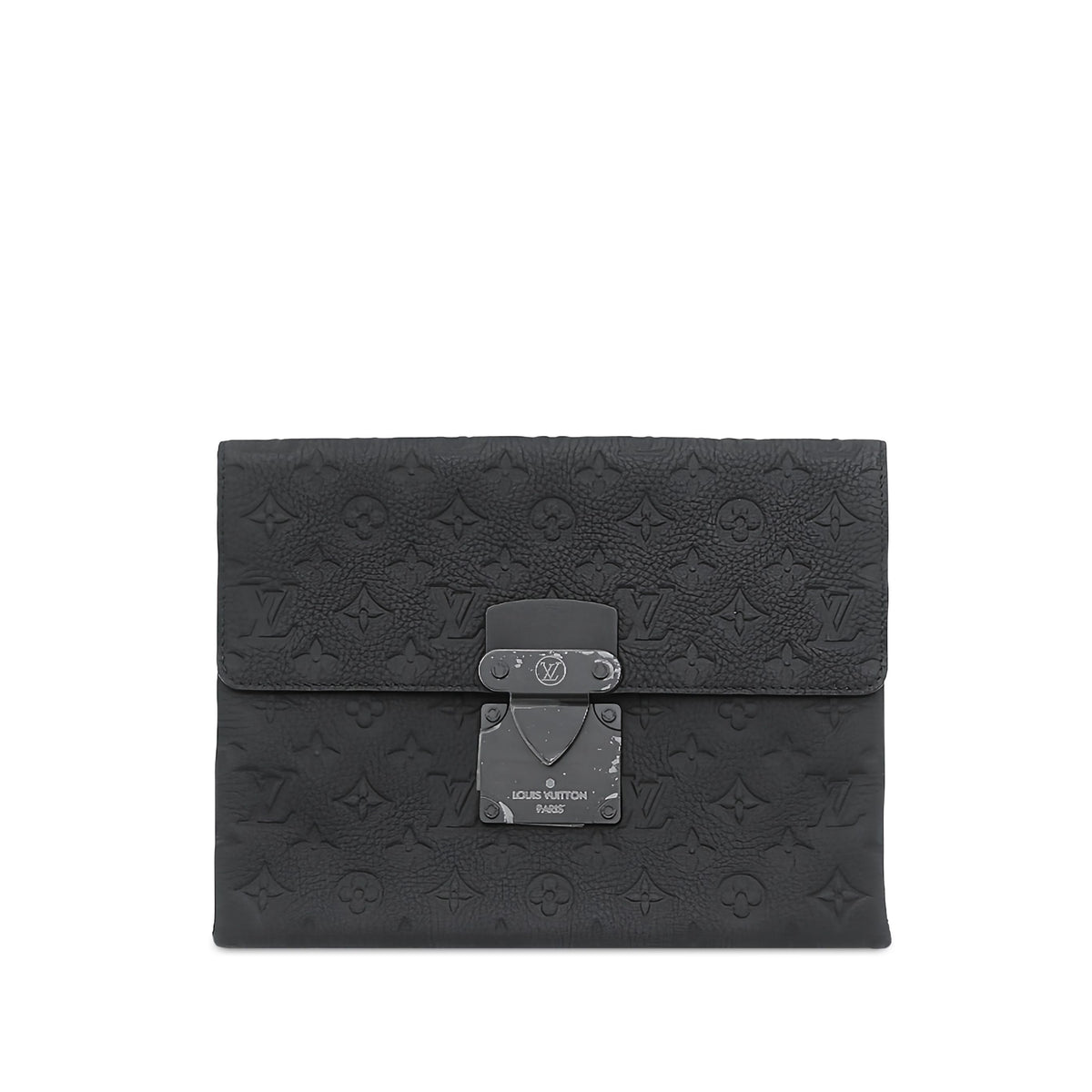 Louis Vuitton Monogram Shadow S Lock Pochette — Black