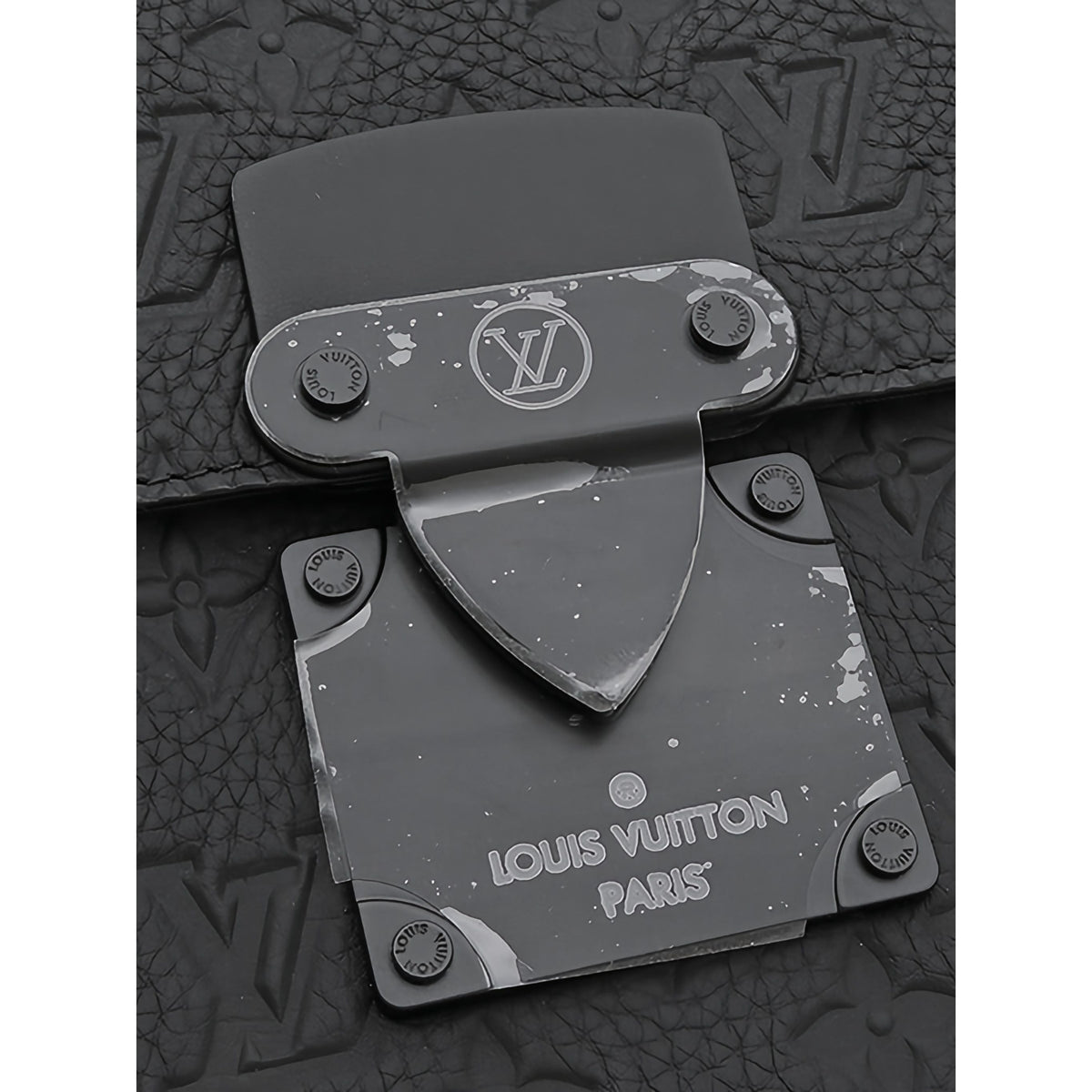 Louis Vuitton Monogram Shadow S Lock Pochette — Black