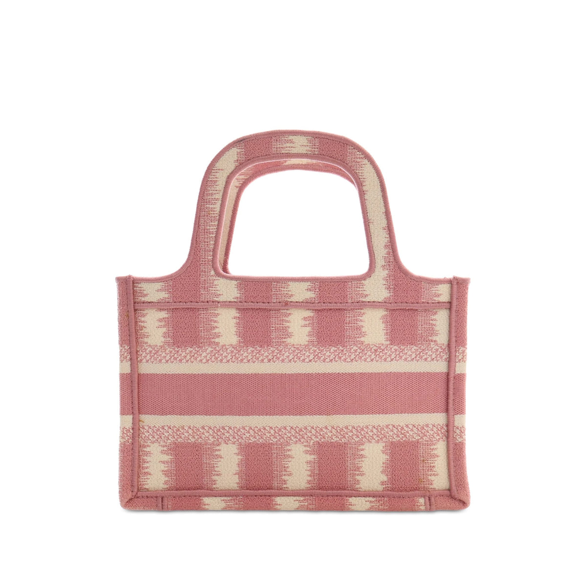 Dior Mini Stripe Embroidered Canvas Book Tote — Pink