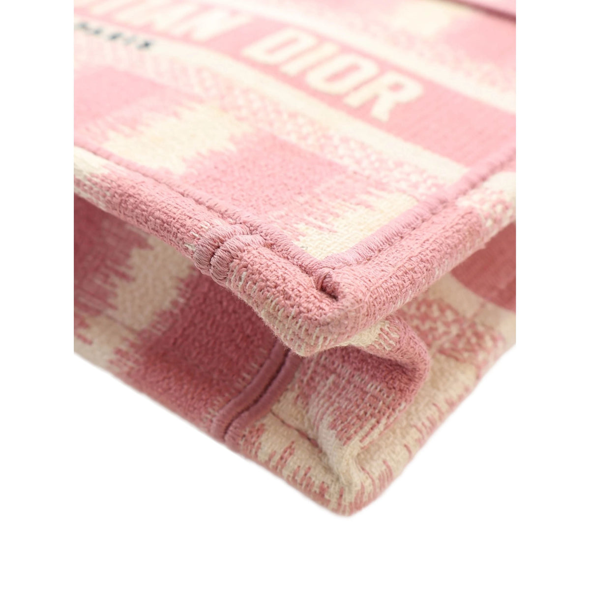 Dior Mini Stripe Embroidered Canvas Book Tote — Pink