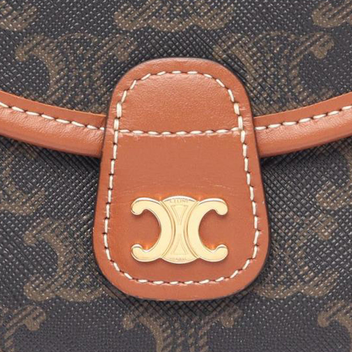 Celine Mini Triomphe Coated Canvas Besace Crossbody