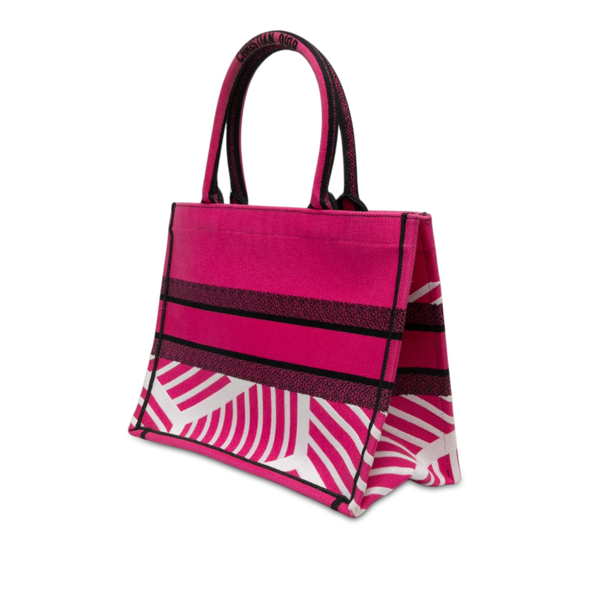 Dior Medium Embroidered Canvas Butterfly D Jungle Pop Book Tote — Pink