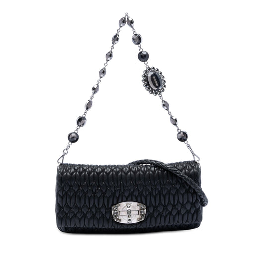 Matelasse Nappa Crystal Chain Satchel
