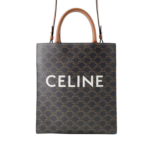 Celine Small Triomphe Coated Canvas Vertical Cabas Tote