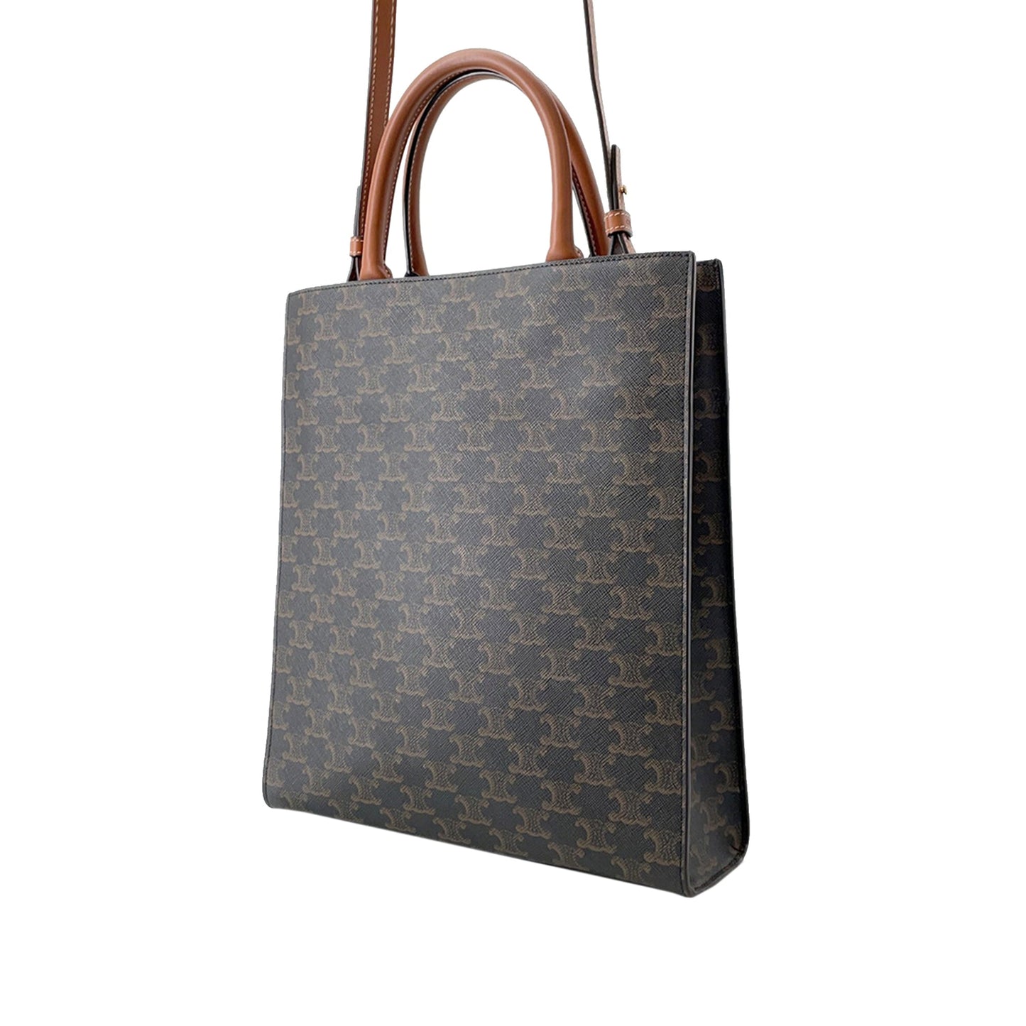Celine Small Triomphe Coated Canvas Vertical Cabas Tote