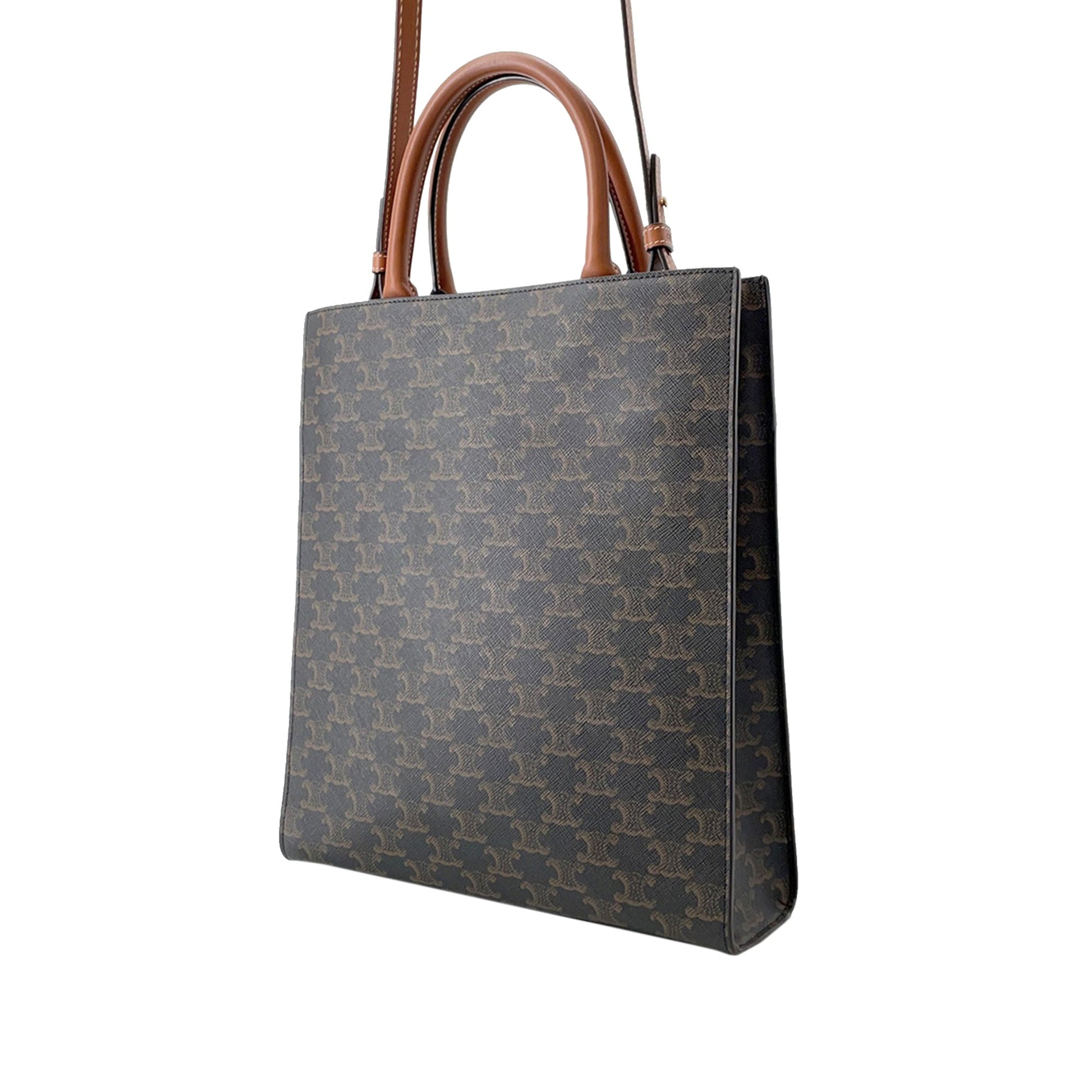 Celine Small Triomphe Coated Canvas Vertical Cabas Tote
