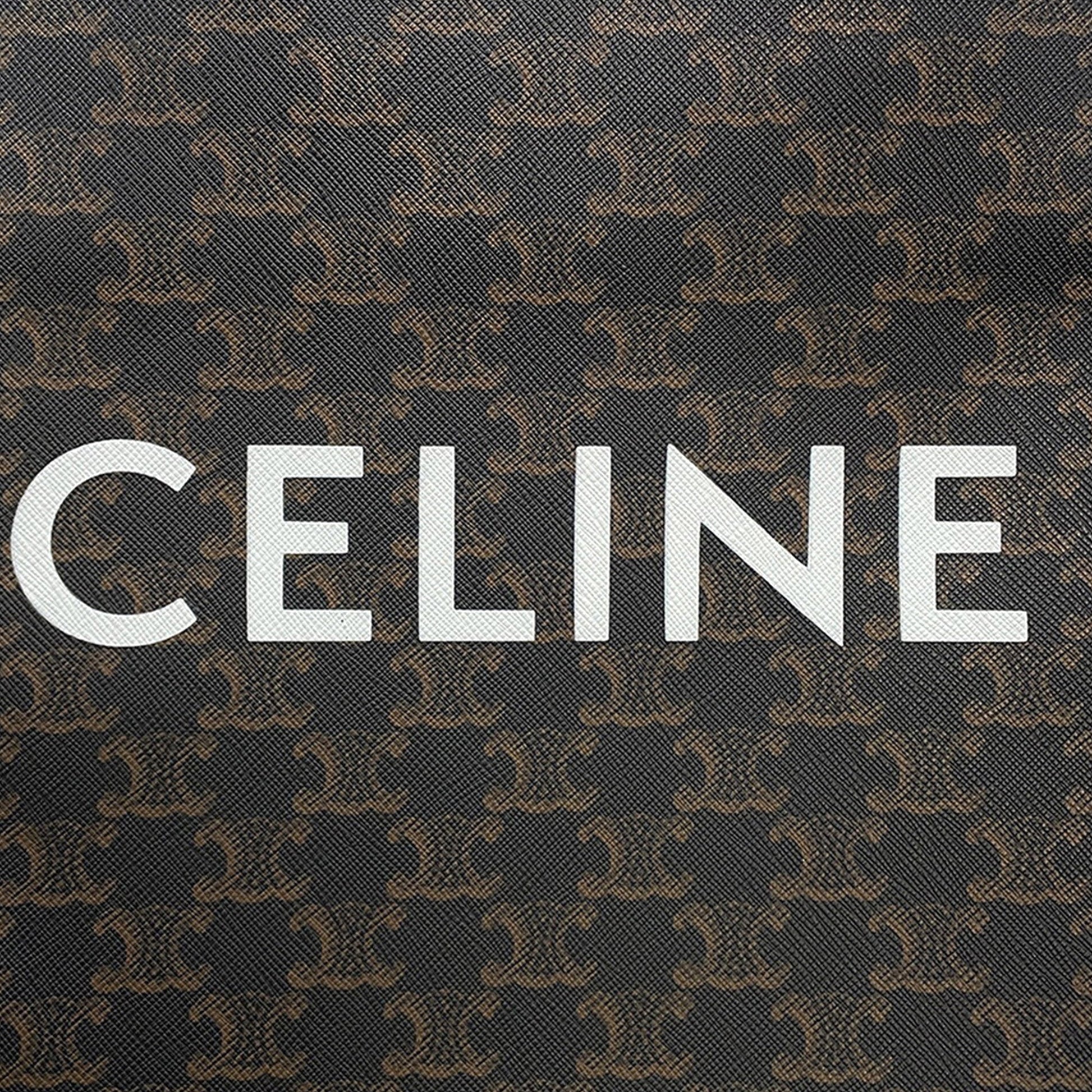 Celine Small Triomphe Coated Canvas Vertical Cabas Tote