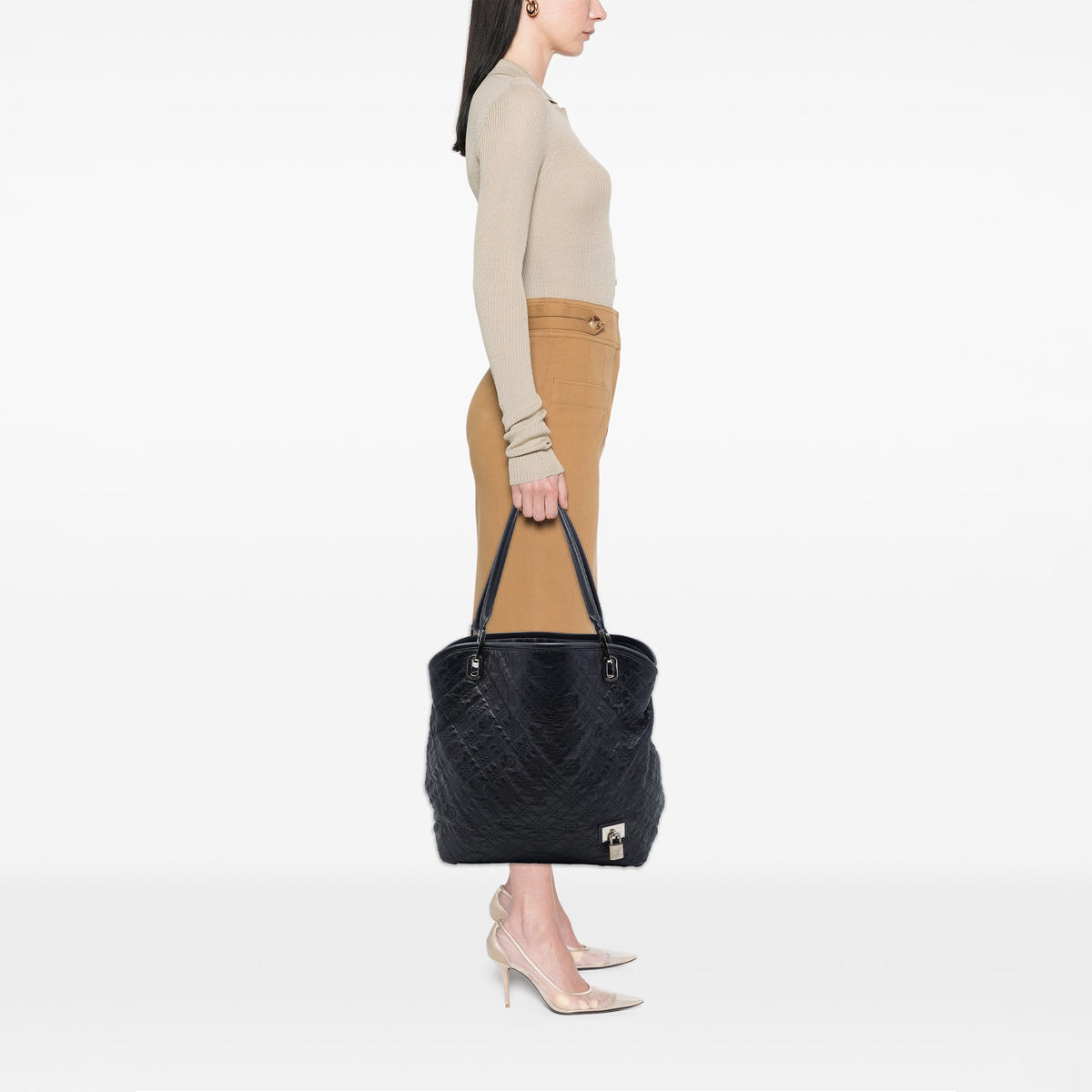 Louis Vuitton Monogram Lambskin Antheia Lilia GM — Black