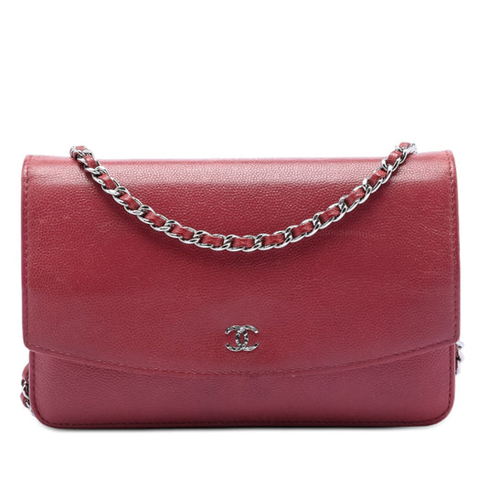 Chanel CC Caviar Sevruga Wallet On Chain