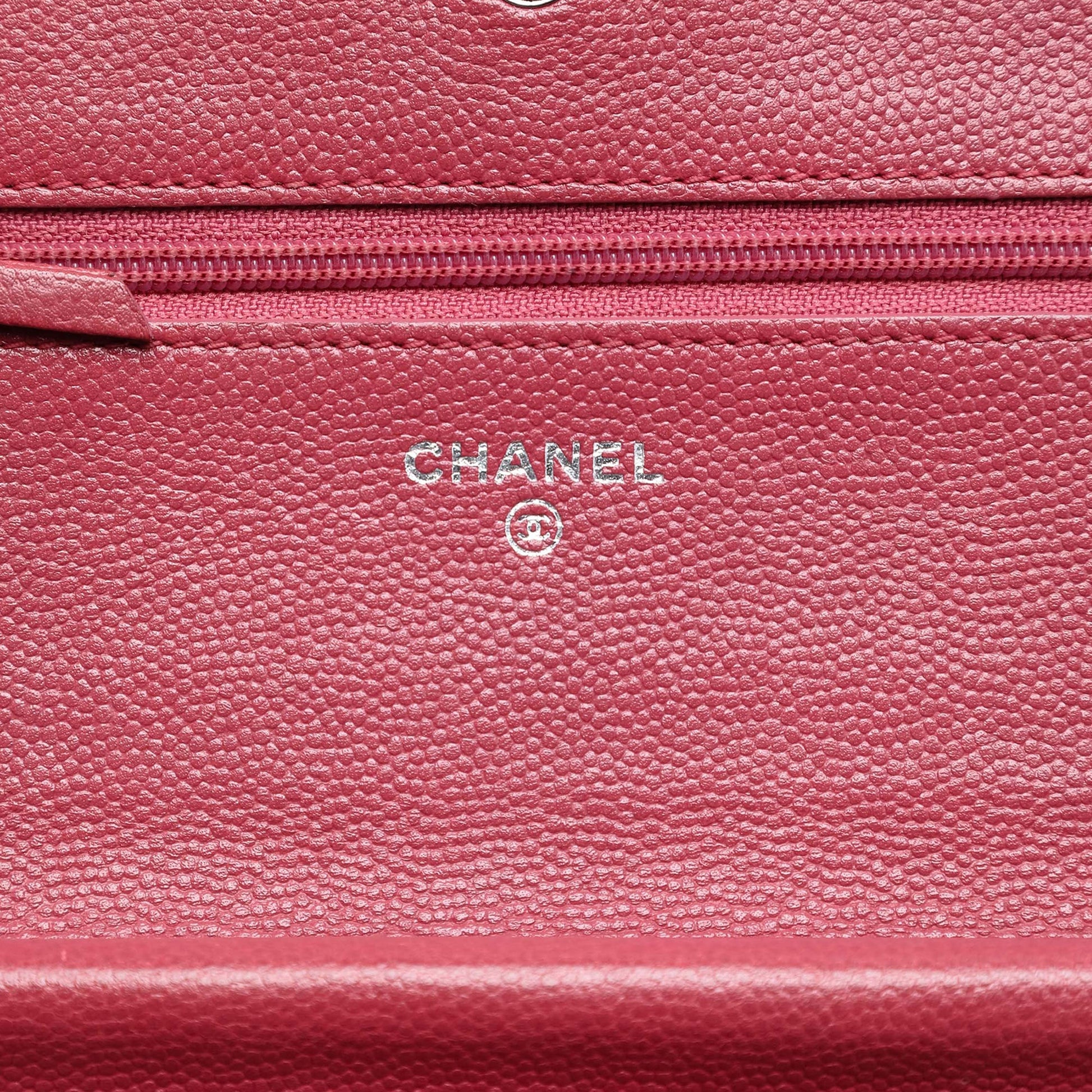 Chanel CC Caviar Sevruga Wallet On Chain
