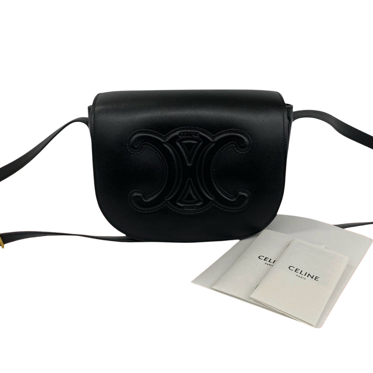 Celine Calfskin Cuir Triomphe Folco Crossbody
