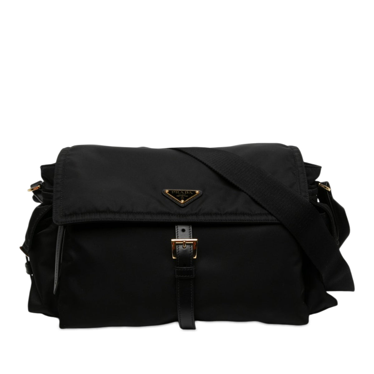 Prada Large Re Nylon Explore Messenger Bag — Black