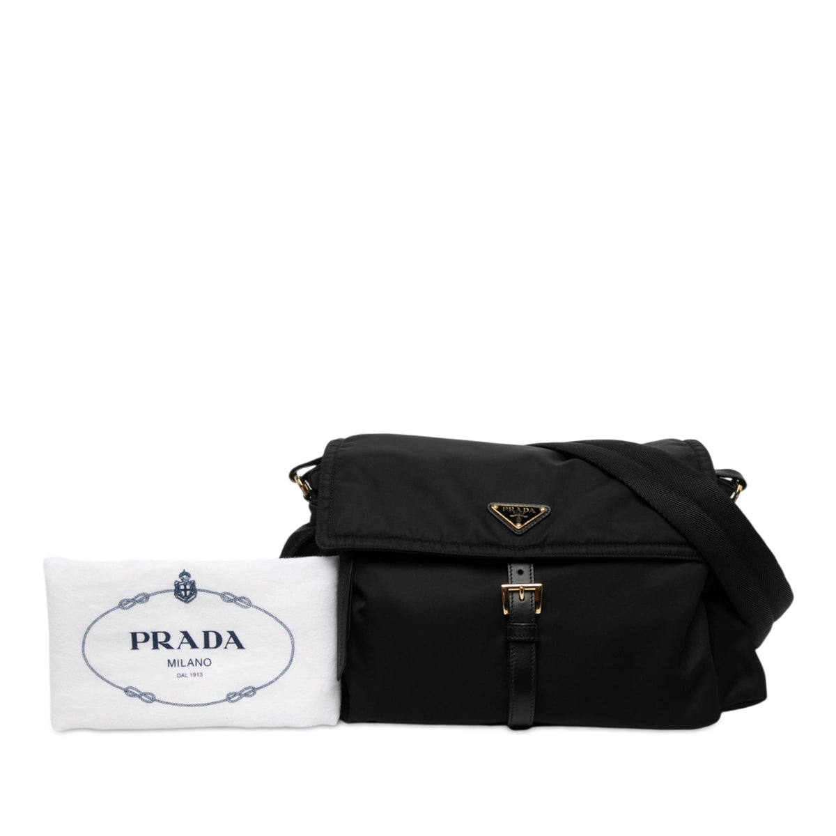 Prada Large Re Nylon Explore Messenger Bag — Black
