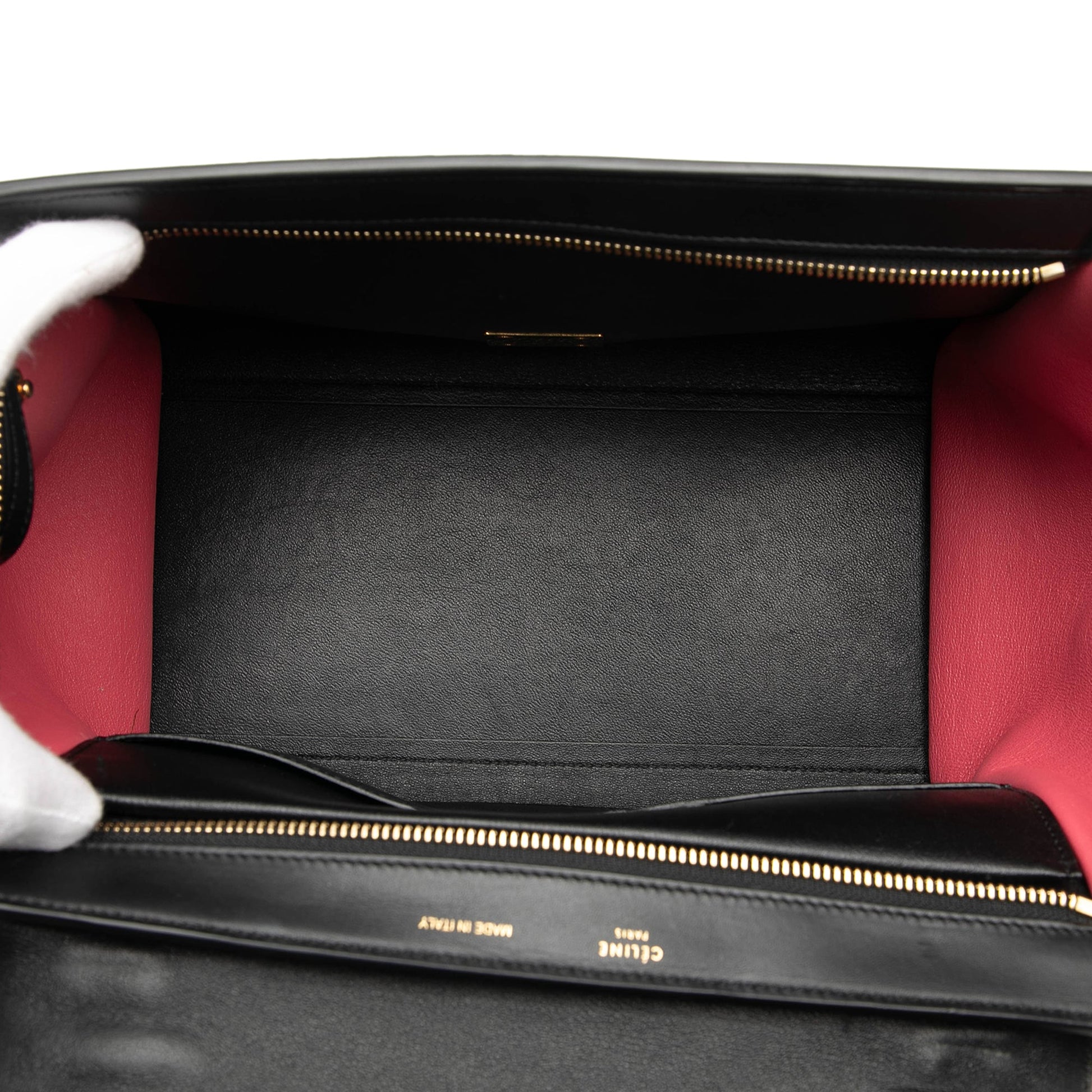 Celine Small Tricolor Calfskin and Suede Trapeze Satchel
