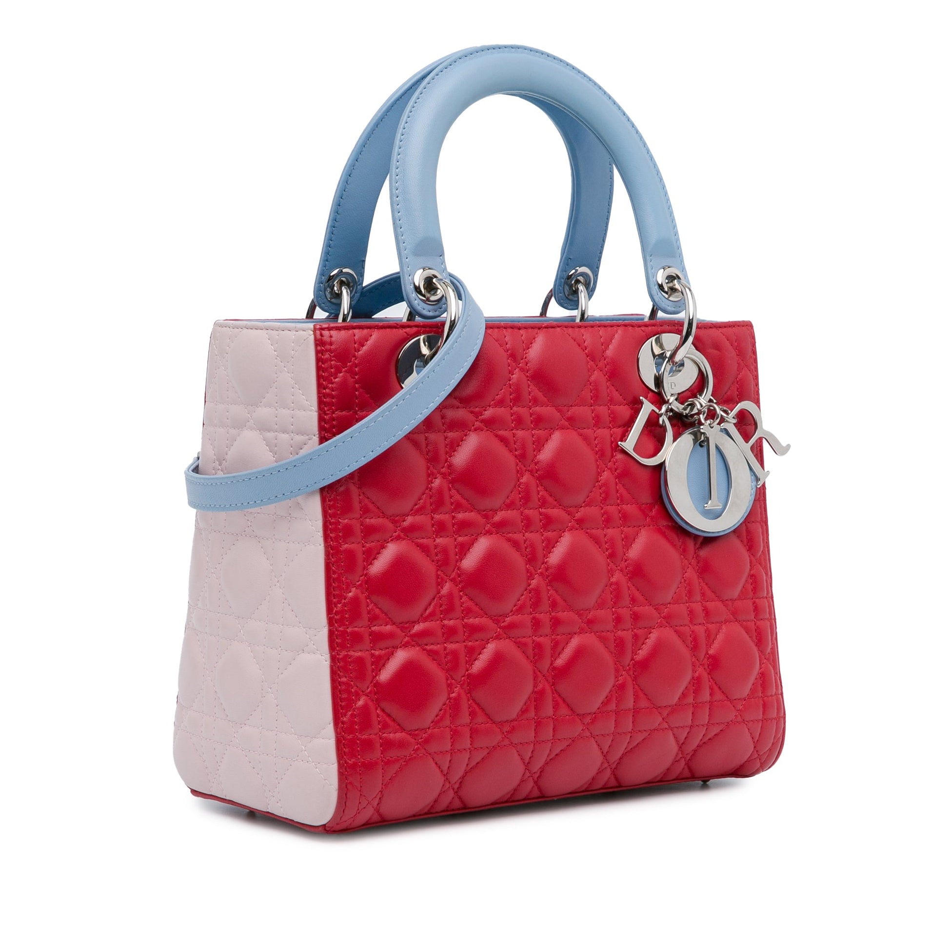 Dior Medium Tricolor Lambskin Cannage Lady Dior