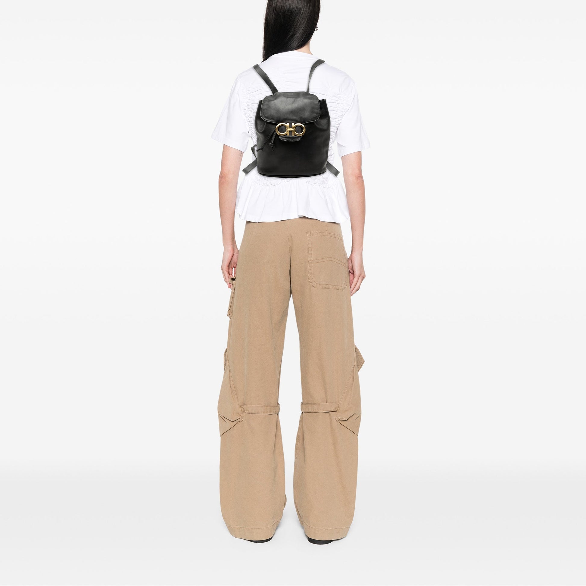 Ferragamo Leather Double Gancini Backpack