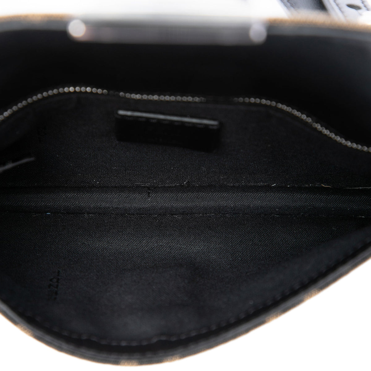 Fendi Zucca Canvas Convertible Baguette Pouch