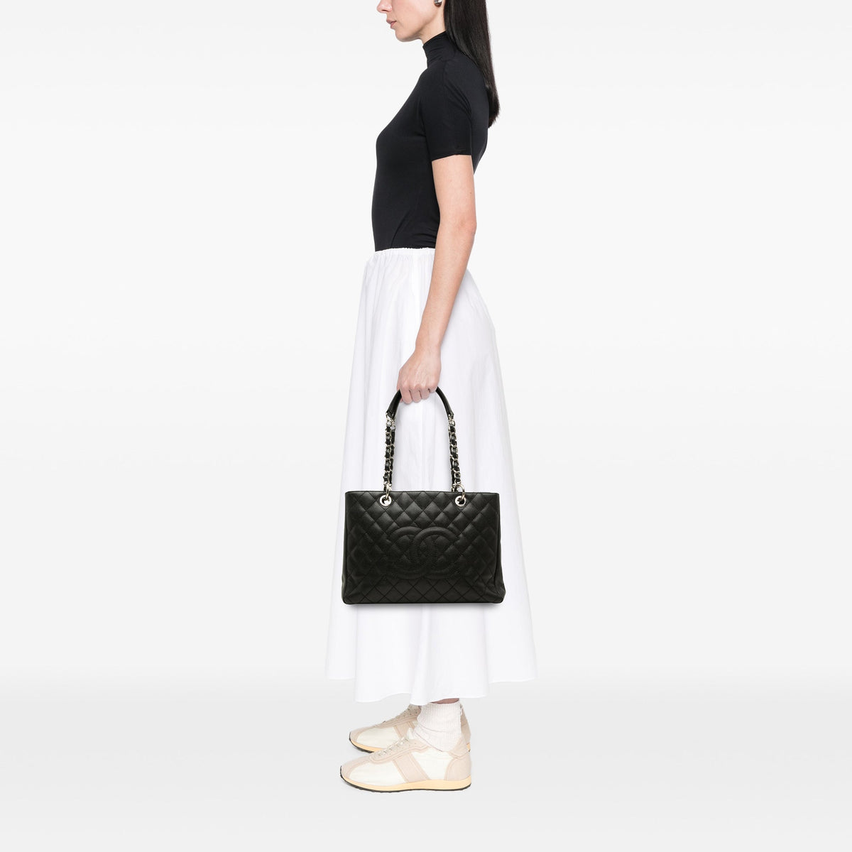 Chanel Caviar Grand Shopping Tote — Black