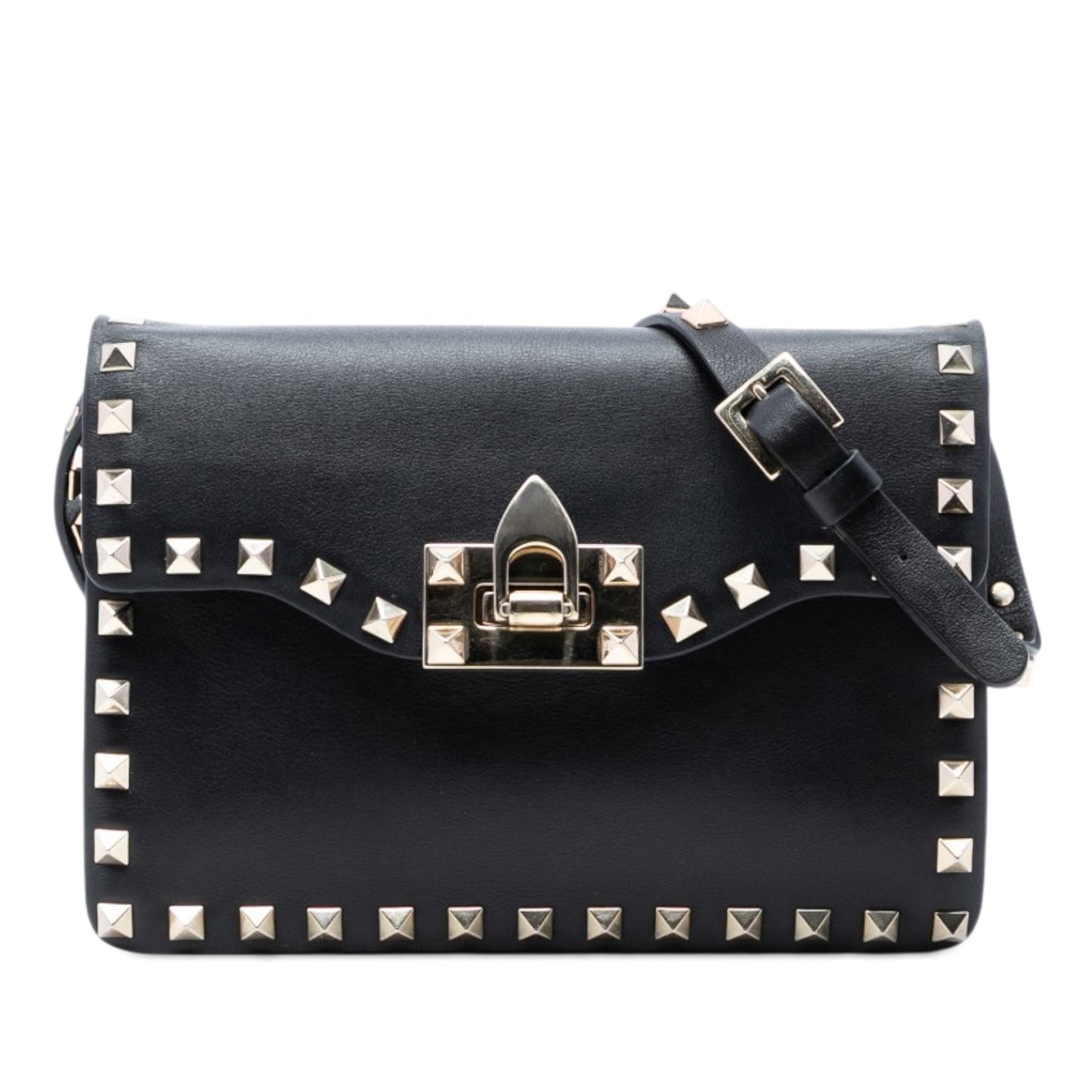 Valentino Small Leather Rockstud Flap Crossbody