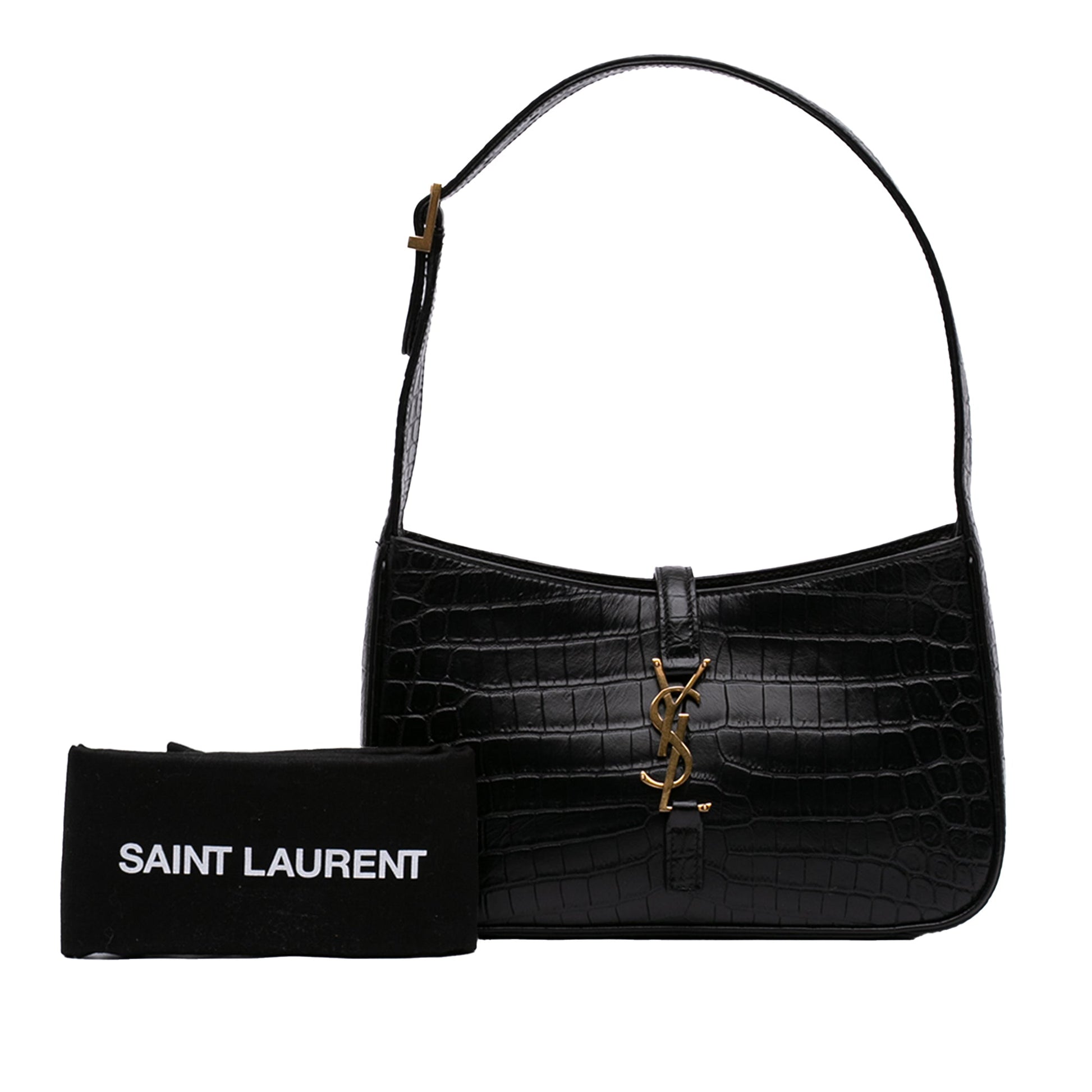 Saint Laurent Croc Embossed Leather Le 5 A 7