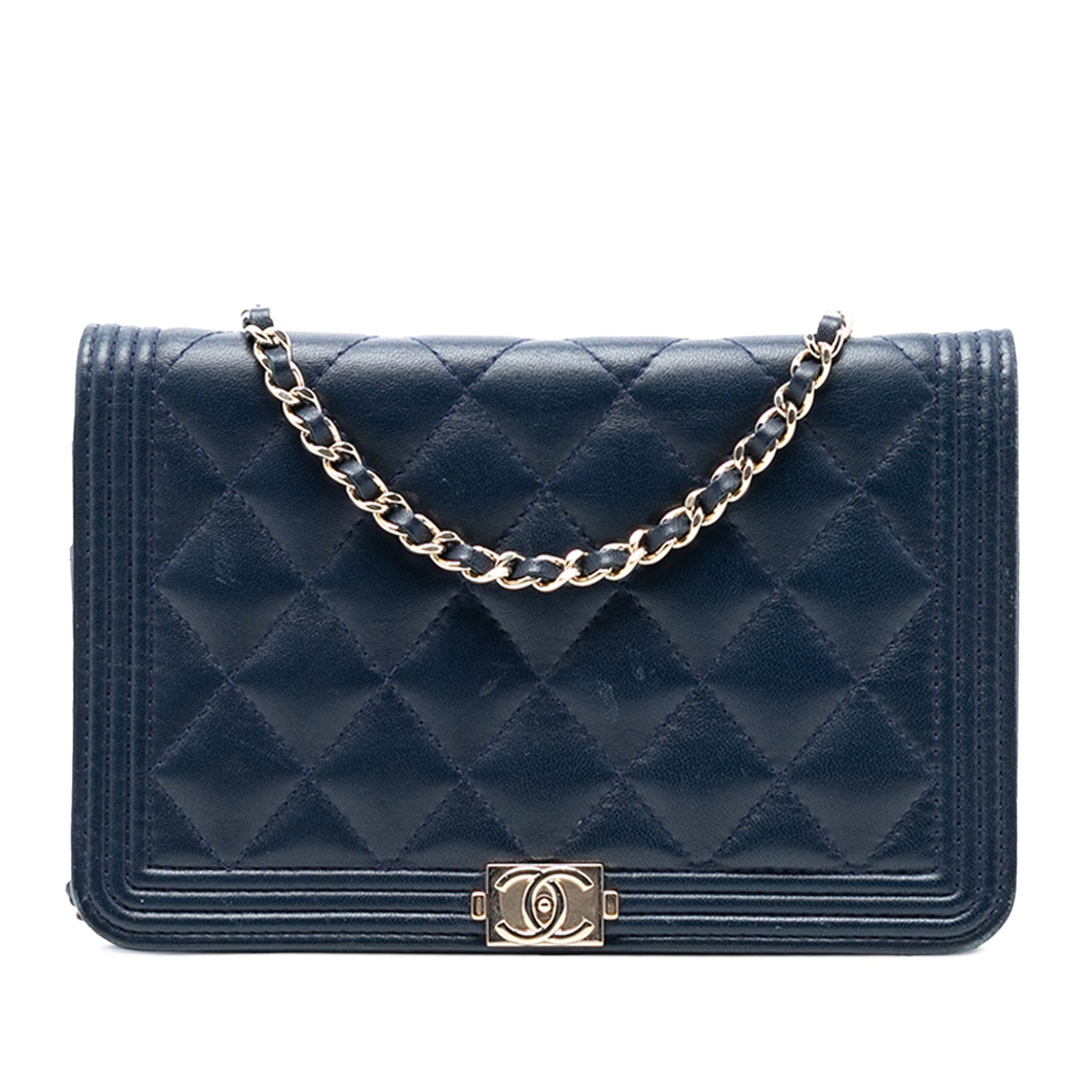 Chanel Quilted Lambskin Boy Wallet On Chain